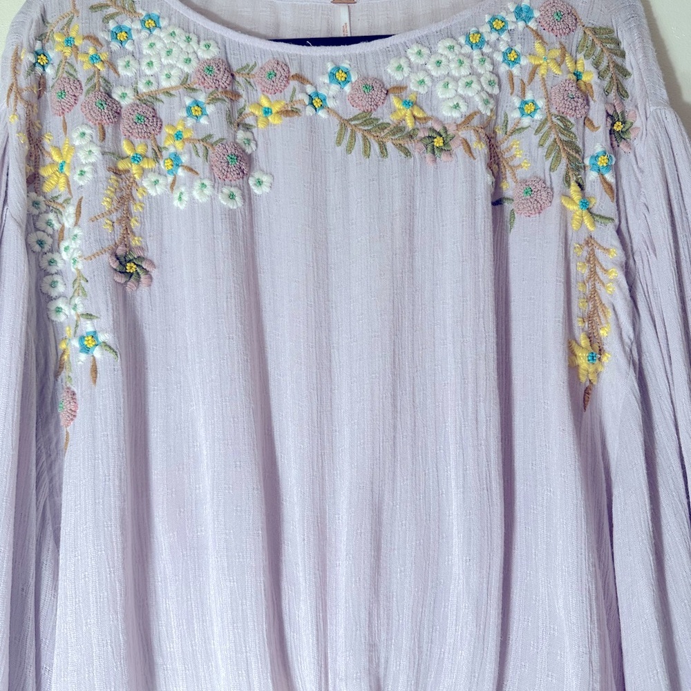 Free people up and away embroidered floral blouse size small - Picture 8 of 14